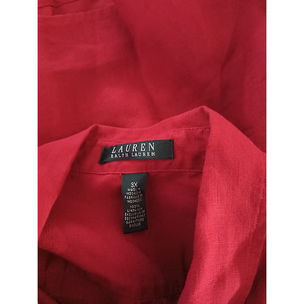 Lauren Red women Collared Long Sleeve Button-Up Shirt – Size 3X W012C - Picture 10 of 11